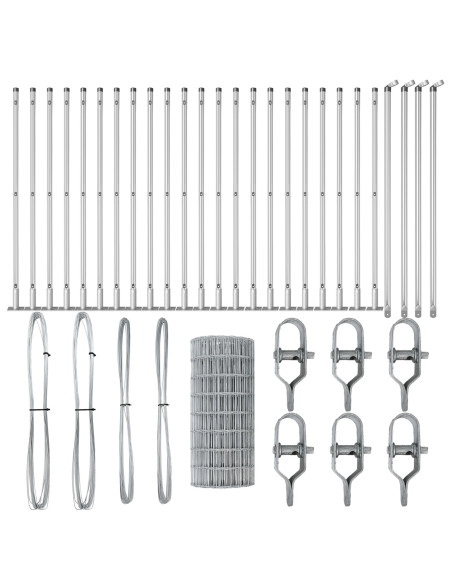 Recinzione con Posto Argento 0,4 x 50 m Acciaio