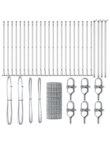 Recinzione con Posto Argento 0,6 x 50 m Acciaio