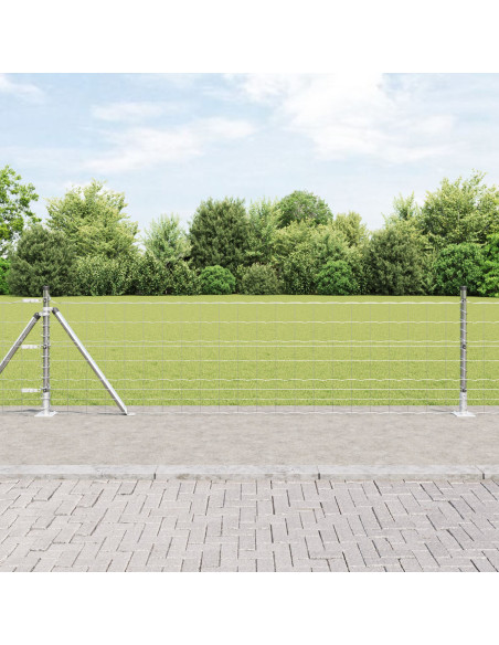 Recinzione Euro  con 13 pali flangiati 0,6x50 m in acciaio galvanizzato
