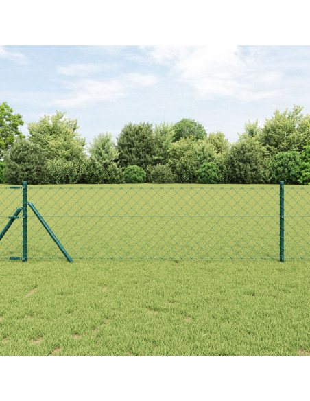Recinzione a Catena  Set di 2 Verde Metallo 0.8 x 25 m Durevole