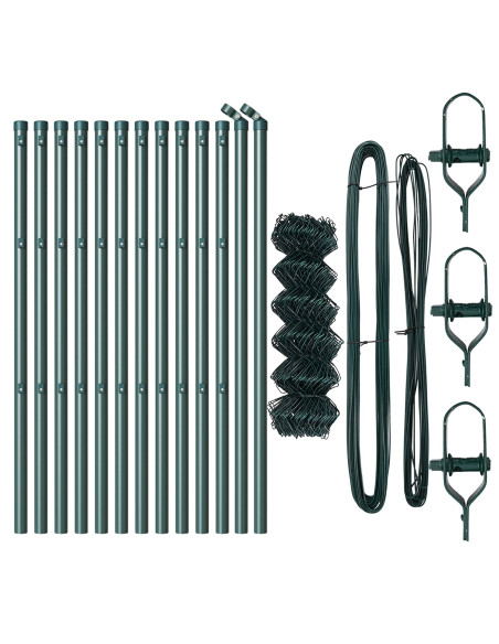 Recinzione a Catena  Set di 2 Verde Metallo 0.8 x 25 m Durevole