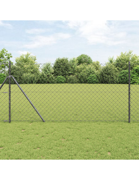 Recinzione in rete metallica  con 7 pali 1.2x10 m in acciaio galvanizzato grigio