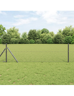 Palo della recinzione Grigio 25 x 0,4 m (rete 40 x 40 mm)