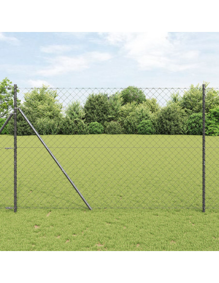 Palo della recinzione Grigio 25 x 1,6 m (maglia 60 x 60 mm)