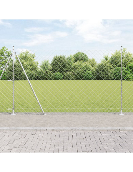Recinzione a maglie  con 7 pali flangiati 1.6x10 m in acciaio zincato