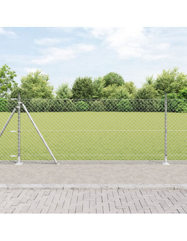 Palo della recinzione Argento 25 x 0,8 m (maglia 60 x 60 mm)
