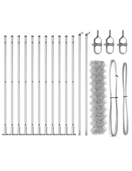 Recinzione in catena  Set di 2 Galvanizzato Acciaio galvanizzato