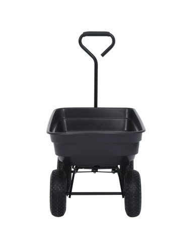 Carrello Manuale Ribaltabile da Giardino 300 kg 75 L Nero