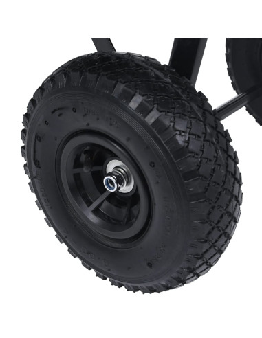 Carrello Manuale Ribaltabile da Giardino 300 kg 75 L Nero