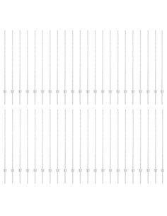 Palo della recinzione 44 pcs Argento 180 cm Acciaio