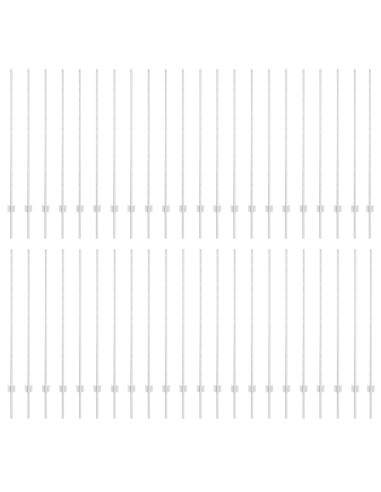 Palo della recinzione 44 pcs Argento 180 cm Acciaio