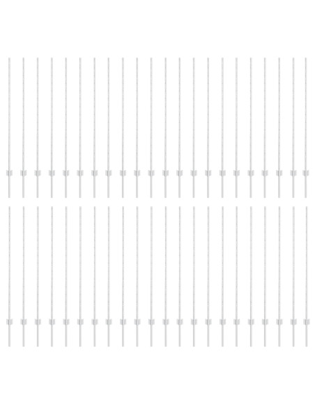 Palo della recinzione 44 pcs Argento 180 cm Acciaio
