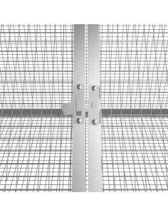 Gabbia per Conigli grigio 201,5x80,5x71 cm Acciaio Zincato