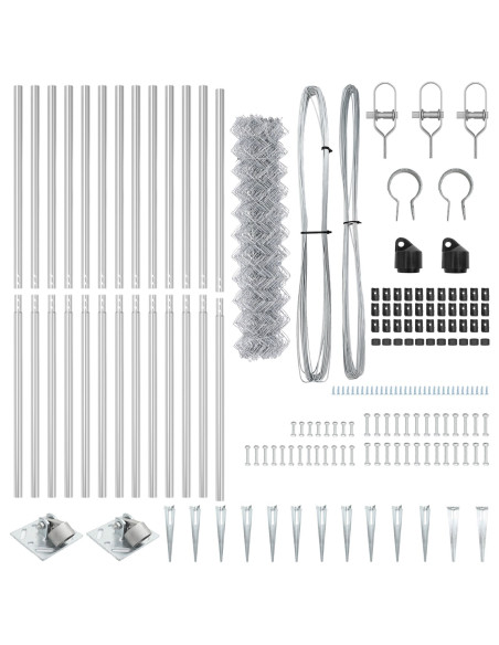 Recinzione a Maglie Strangolate  con 13 Post a Picchetto 1,2 x 25 m Acciaio Zincato