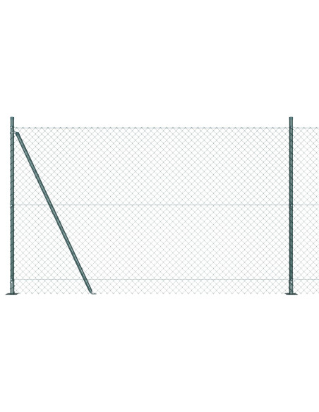 Recinzione a Maglie  con 7 Pali Flangiati 1.5x10 m in Acciaio Zincato