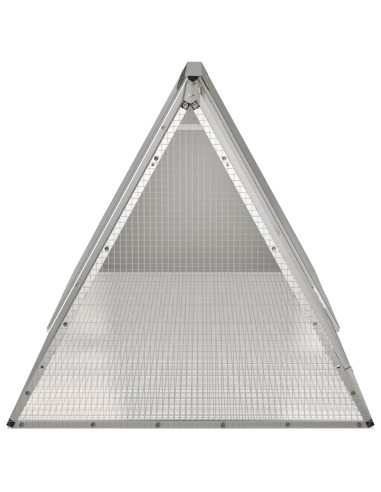 Gabbia per Conigli grigio 201,5x80,5x71 cm Acciaio Zincato