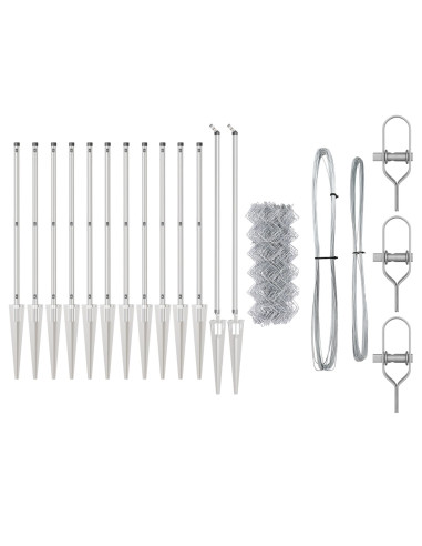 Palo della recinzione Argento 25 x 0,8 m (rete 40 x 40 mm)