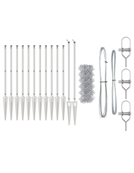 Recinzione in rete metallica Set di 2 Acciaio galvanizzato 25 x 1 m