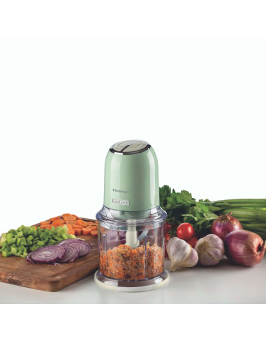 Ariete 438, Tritatutto Vintage, Chopper e Tritaghiaccio, 2 velocità, 4 lame in Acciaio Inox, Tazza graduata 600 ml, 400 W, Verd