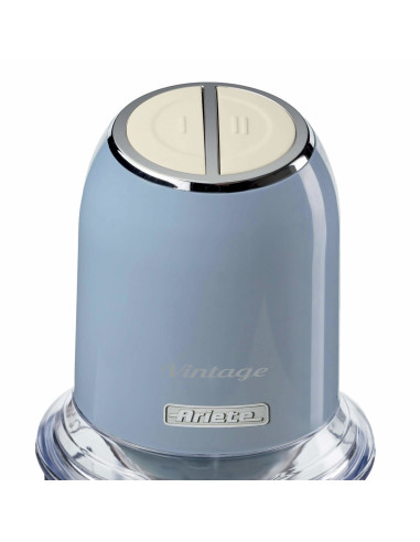 Ariete 438, Tritatutto Vintage, Chopper e Tritaghiaccio, 2 velocità, 4 lame in Acciaio Inox, Tazza graduata 600 ml, 400 W, Beig