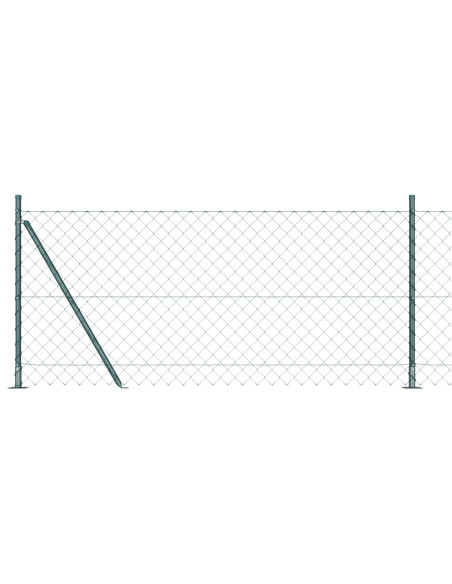 Recinzione in Rete Metallica  con 7 Pali Flangiati 0.8x10 m in Acciaio Zincato