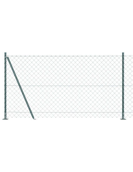 Recinzione in rete metallica  con 7 pali flangiati 1,2x10 m Acciaio zincato
