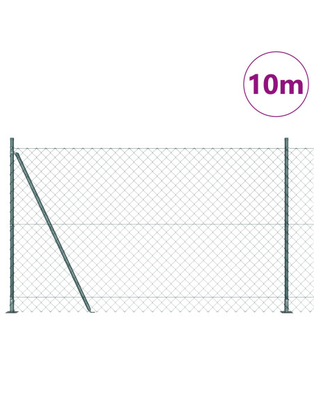 Recinzione metallica  con 7 pali flangiati 1,5x10 m in acciaio zincato