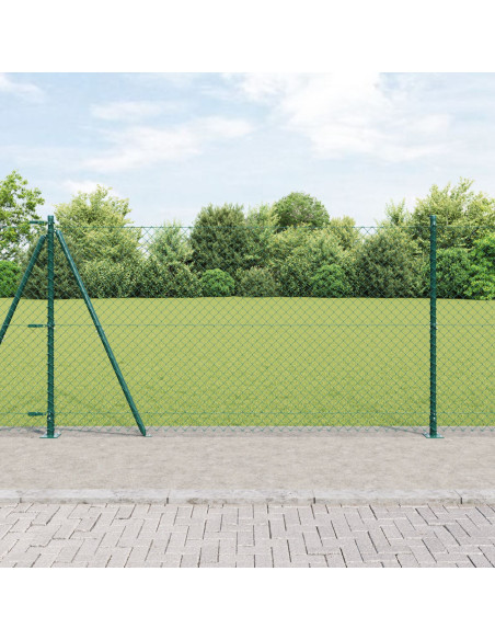 Recinzione metallica  con 13 pali flangiati 1,2x25 m in acciaio zincato