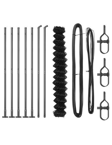 Recinzione a Maglie  con 7 Posti Flangiati 1.5x10 m Acciaio Galvanizzato