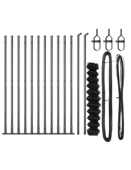 Recinzione a Maglie  Set di 2 Grigio Metallo, Plastica 25 x 0.8 m