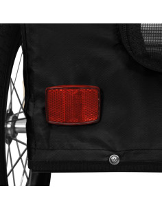 Rimorchio da Bici per Animali Nero Oxford e Ferro