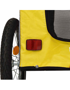 Rimorchio da Bici per Animali Giallo e Grigio Oxford e Ferro