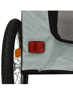 Rimorchio da Bici per Animali Grigio e Nero Oxford e Ferro