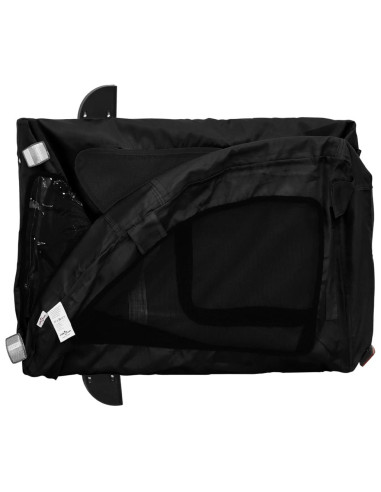 Rimorchio da Bici per Animali Nero Oxford e Ferro