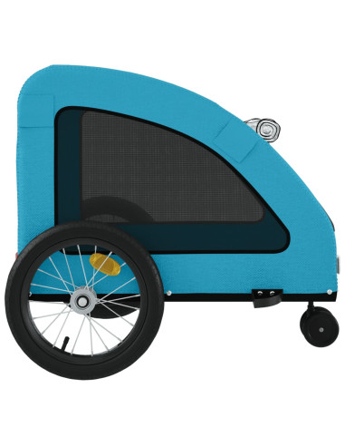 Rimorchio da Bici per Animali Blu Oxford e Ferro