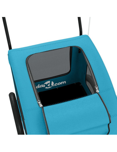 Rimorchio da Bici per Animali Blu Oxford e Ferro