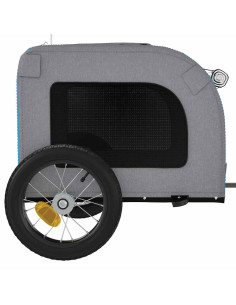 Rimorchio da Bici per Animali Blu e Grigio Oxford e Ferro 2