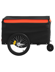 Rimorchio da Bici Nero e Arancione 30 kg in Ferro 2
