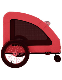 Rimorchio da Bici per Animali Rosso Oxford e Ferro 2