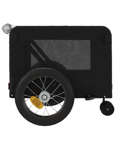 Rimorchio da Bici per Animali Nero Oxford e Ferro