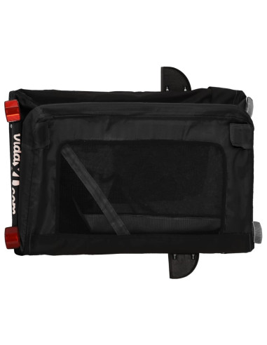 Rimorchio da Bici per Animali Nero Oxford e Ferro