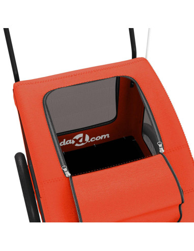 Rimorchio da Bici per Animali Arancione e Grigio Oxford e Ferro