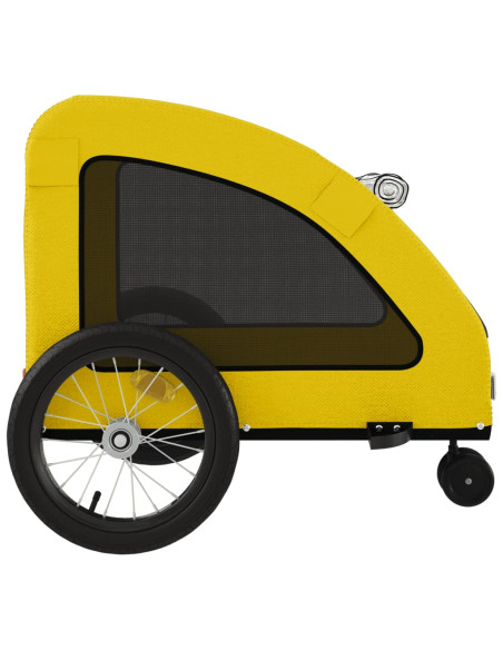 Rimorchio da Bici per Animali Giallo Oxford e Ferro