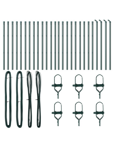 Palo della recinzione 26 pcs Verde 3,2 x 3,2 x 100 cm