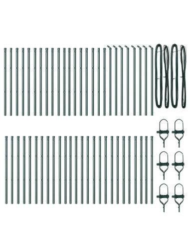 Palo della recinzione 52 pcs Verde 3,2 x 3,2 x 100 cm