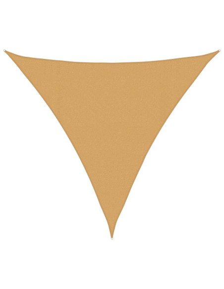 Vela Parasole 160 g/m² Triangolare Sabbia 4x4x4 m in HDPE