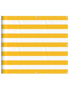 Paravento per Balcone Striscia Gialla e Bianca 90x700 cm 2