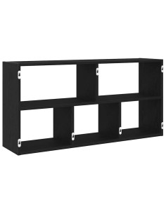 Scaffale a Parete Rovere Nero 100x25x50 cm in Truciolato