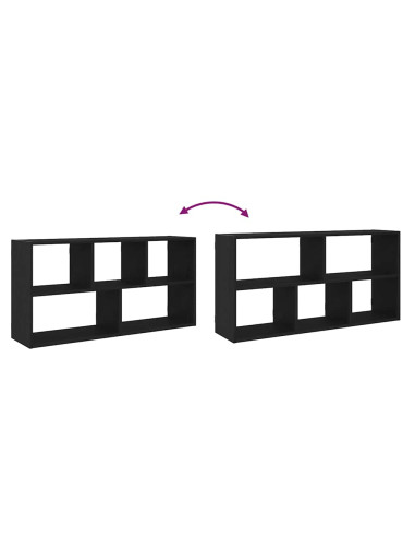 Scaffale a Parete Rovere Nero 100x25x50 cm in Truciolato