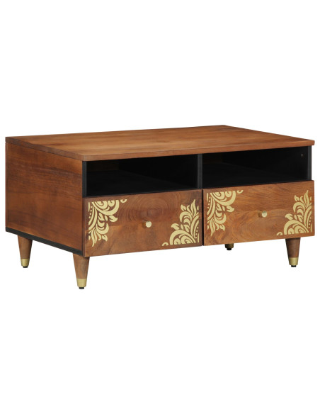 Tavolino da salotto con cassetto Marrone miele 80 x 54 x 40 cm